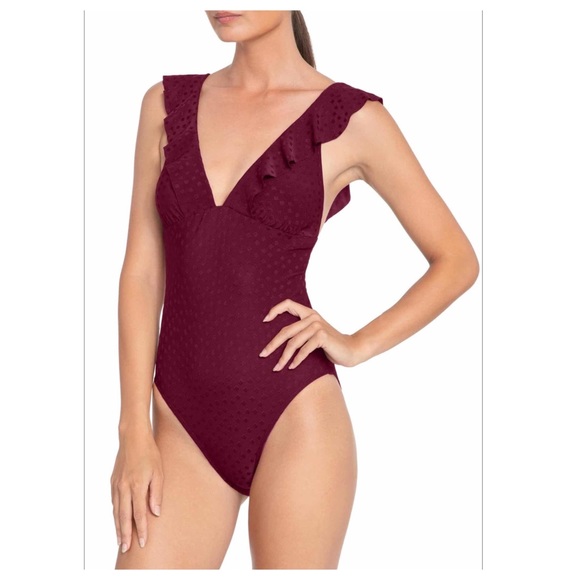 ROBBIN PICCONE JULIANNA TEXTURED DOT V-NECK - Picture 1 of 2